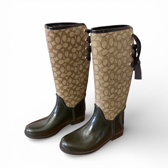 Coach Shoes - Coach Tristee Signature C Rainboots with Box